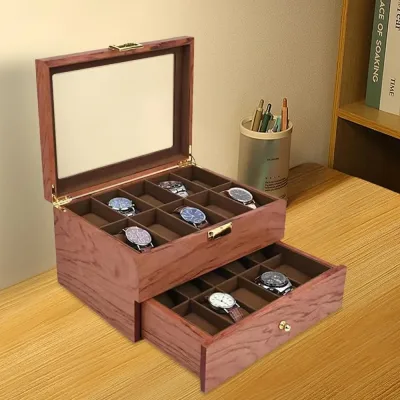 Boîte à bijoux à deux niveaux, palissandre