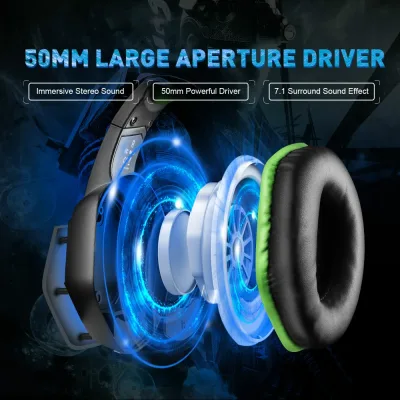 Casque de jeu filaire USB avec micro rabattable – image 2