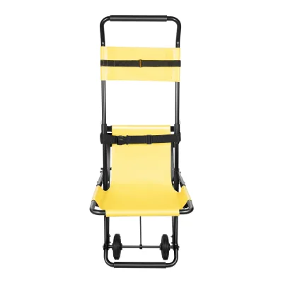Chaise d'escalier pliante jaune et noire, 4 roues