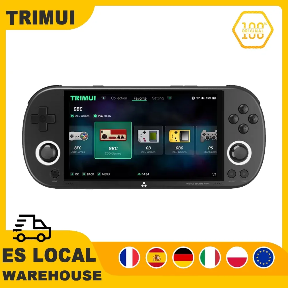 Console de jeu portable rétro, écran IPS 4,96 pouces