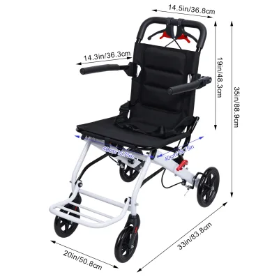Fauteuil roulant pliable en acier carbone, léger – image 3