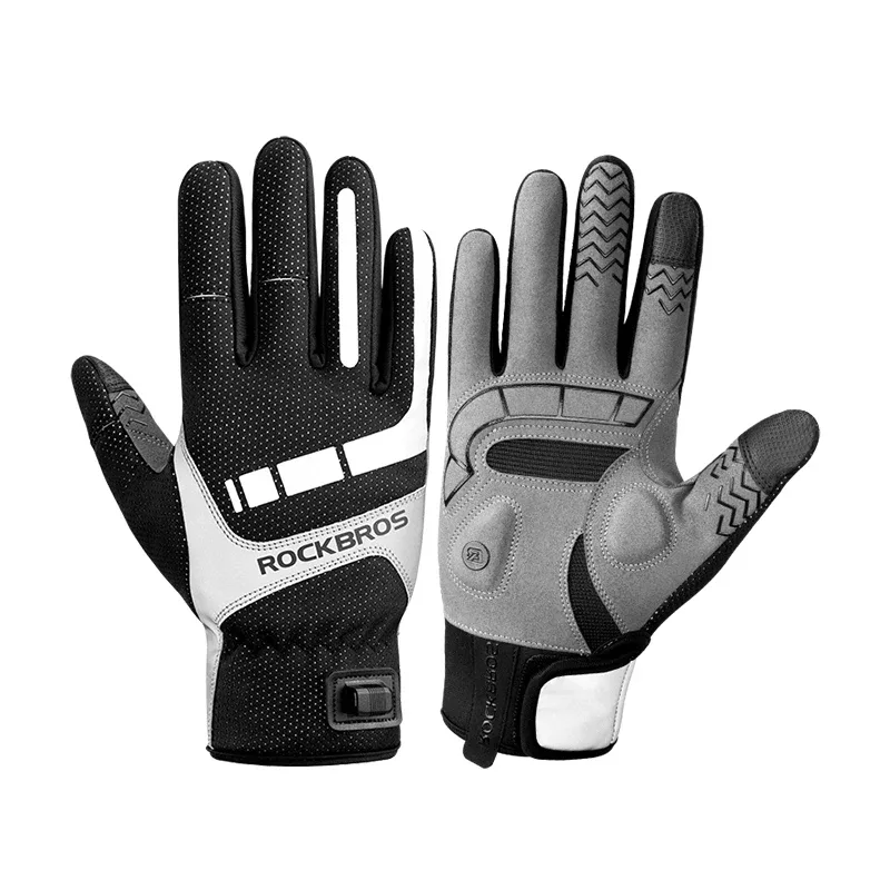 Gants de vélo d'hiver chauffants en microfibre