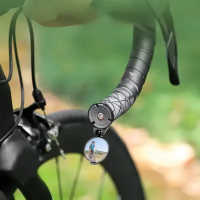 Rétroviseur de vélo rond convexe noir réglable – image 2
