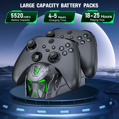 Station de charge double manette, 2 batteries – image 2
