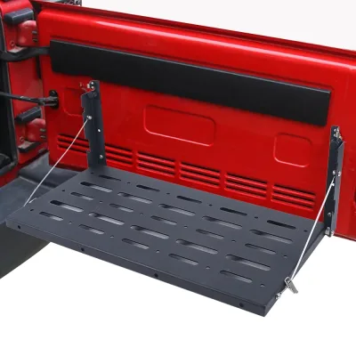 Table de hayon pliable en métal noir