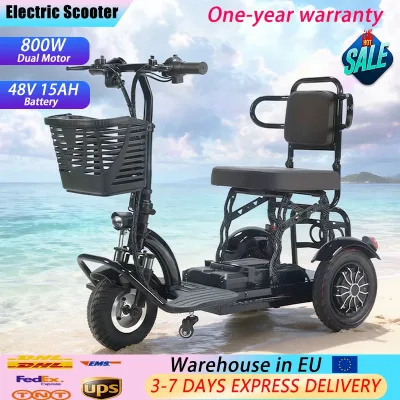 Trottinette électrique pliable à 3 roues avec panier