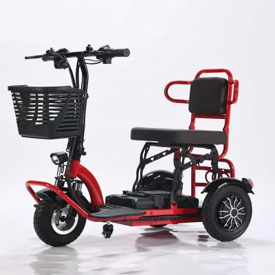 Trottinette électrique pliable à 3 roues avec panier – image 2